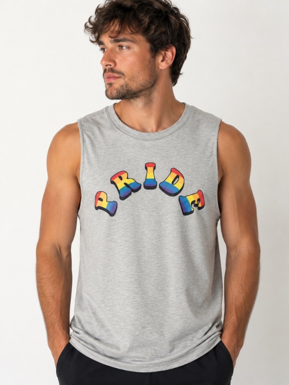 Modern Lux Tank Top Unisex Size XL Gray Pride Graphic Lightweight